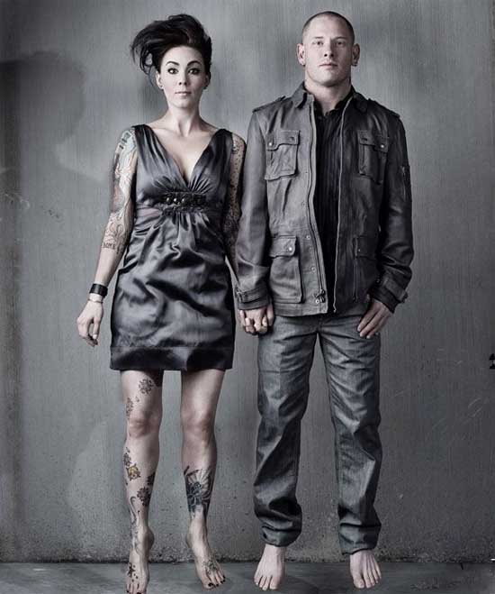A picture of Stephanie Luby and Corey Taylor.